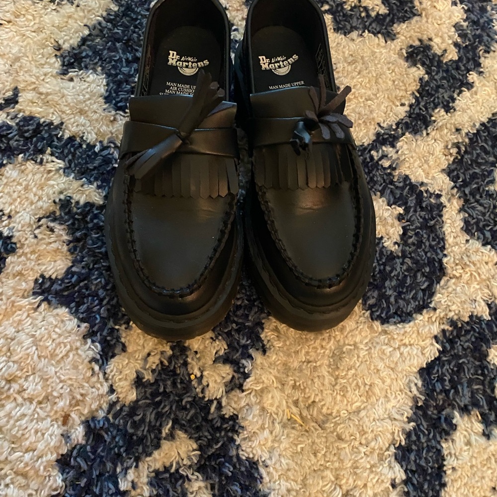 Dr. Martens Black Chunky Leather Slip-Ons